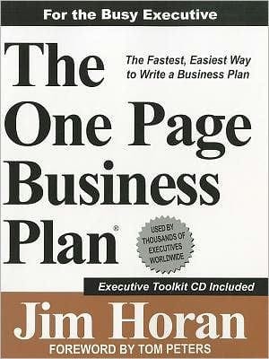 The One Page Business Plan