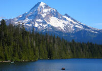 Mount Hood  at Lost Lake in the afternoon